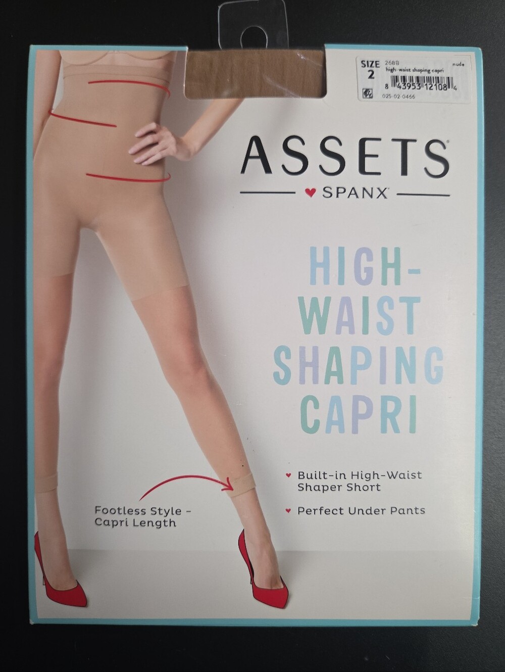 Spanx Assets Shaping Capri Size 2 Nude 268B High Waist Shaper Short Footless NEW